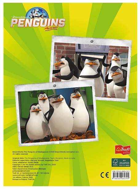 Pingwiny z Madagaskaru Kolorowanka Malbuch Colouring book