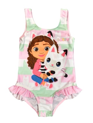 Strój kąpielowy dziecięcy jednoczęściowy KOCI DOMEK GABI na basen 98/104