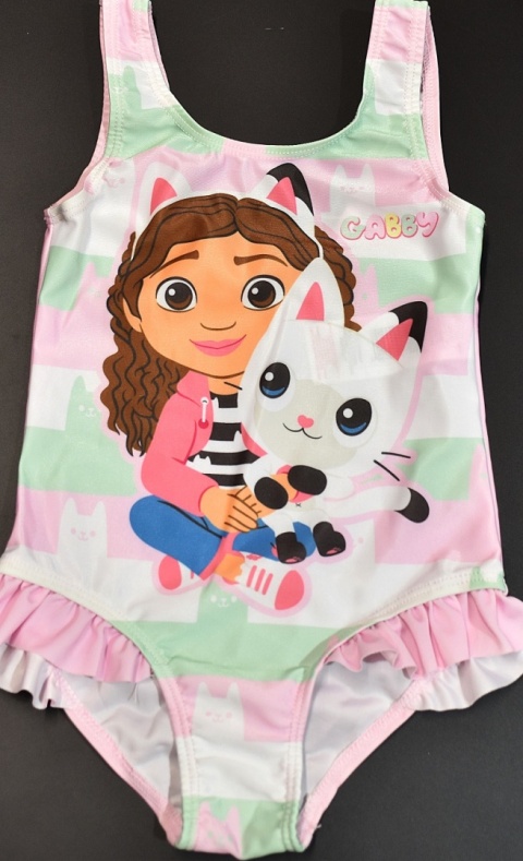 Strój kąpielowy dziecięcy jednoczęściowy KOCI DOMEK GABI na basen 98/104