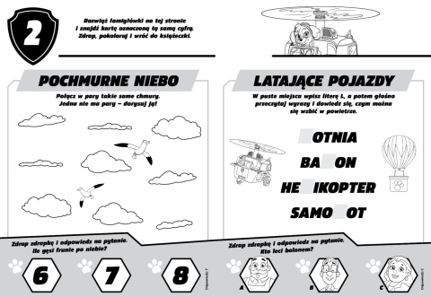 Wydrapywanka + rysik dwustronne kolorowe zdrapki z kolorowanką PSI PATROL