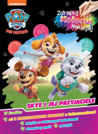 Wydrapywanka + rysik dwustronne zdrapki z kolorowanką PSI PATROL SKYE