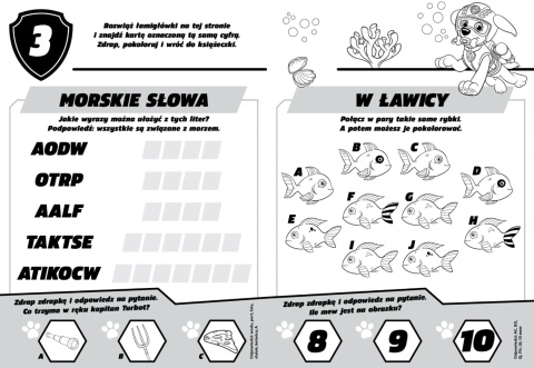 Wydrapywanka + rysik dwustronne zdrapki z kolorowanką PSI PATROL SKYE