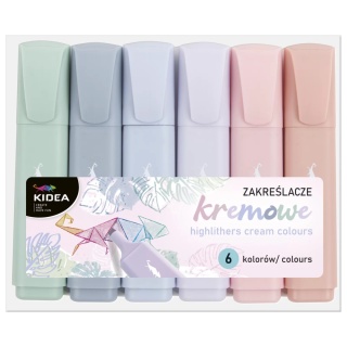 Zakreślacze markery kremowe pastelowe 6 szt KIDEA