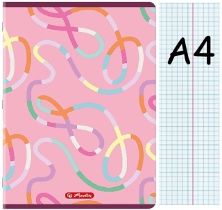 Zeszyt A4 w kratkę 32 k róż wstążka Herlitz