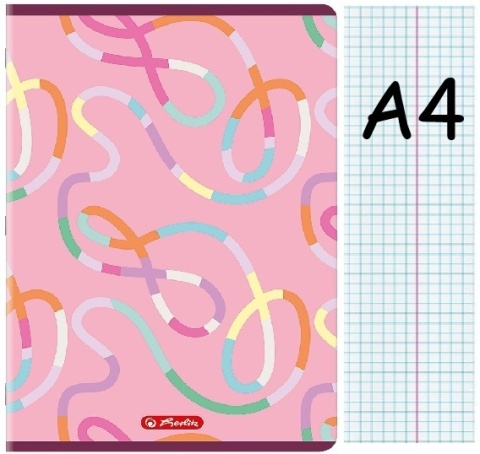 Zeszyt A4 w kratkę 32 k róż wstążka Herlitz