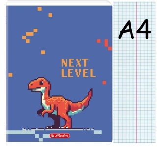 Zeszyt A4 w kratkę 32 dinozaur pixel Herlitz