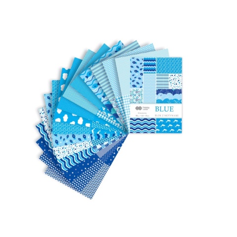 blok z motywami Blue marynistyczne morze rybki A4 15ark. 80g 30 wzorów