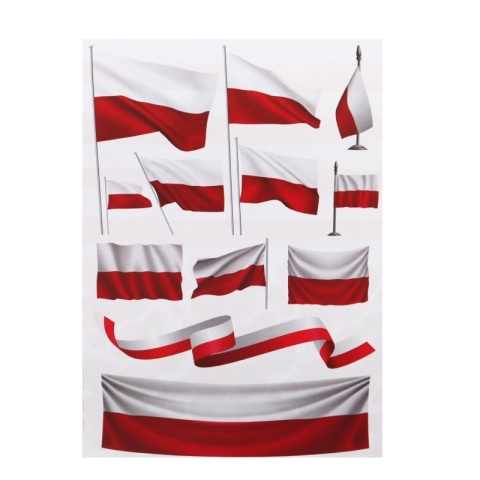 blok z motywami Polska flaga ludowe kwiaty stroje A4 15ark. 80g 30 wzorów