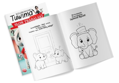 kolorowanki Tuwima z naklejkami Słoń Trąbalski