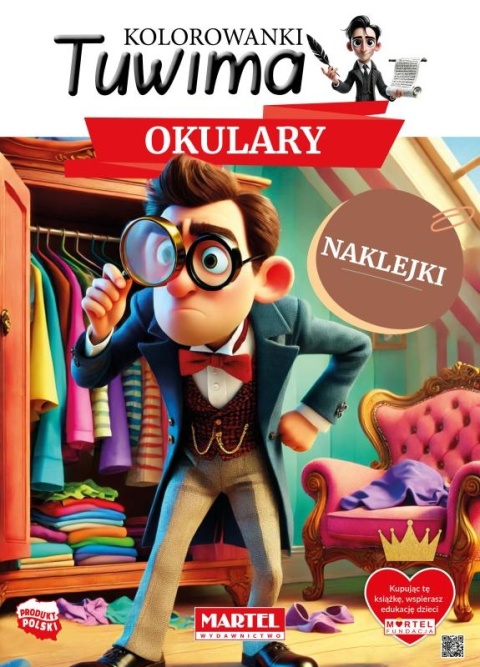kolorowanki Tuwima z naklejkami Okulary