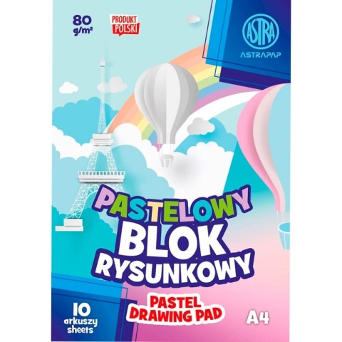 Astra blok rysunkowy kolorowy pastel A4 10 kartek