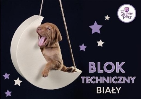 Blok techniczny kot pies A4 170g 10 kartek biały