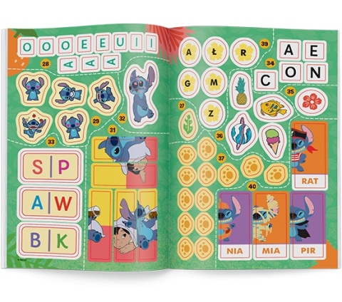 Disney Uczy Litery Lilo i Stitch Stich ćwiczenia z naklejkami 5 lat
