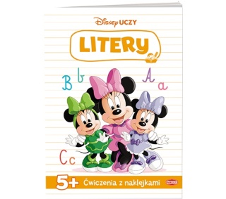 Disney Uczy Litery myszka Minnie ćwiczenia z naklejkami 5 lat