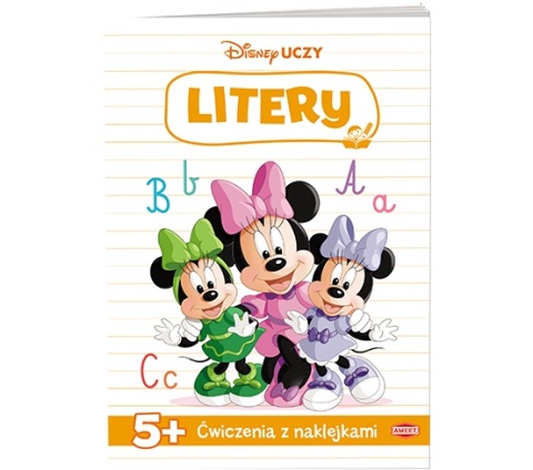 Disney Uczy Litery myszka Minnie ćwiczenia z naklejkami 5 lat