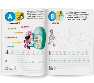 Disney Uczy Litery myszka Minnie ćwiczenia z naklejkami 5 lat