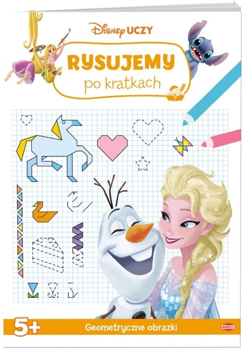 Disney Uczy Rysujemy po kratkach Kraina Lodu geometryczne obrazki 5 lat