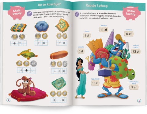 Disney Uczy monety i banknoty Księżniczki Arielka Roszpunka wiek 7+