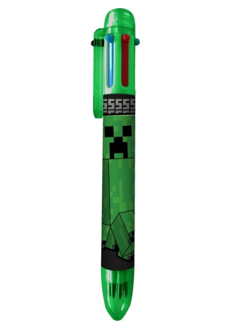 Długopis 6 kolorowy MINECRAFT dla gracza Creeper TNT wielokolorowy