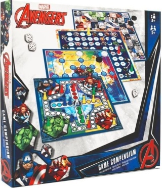 Gra planszowa 4 plansze chińczyk warcaby młynek drabiny Avengers