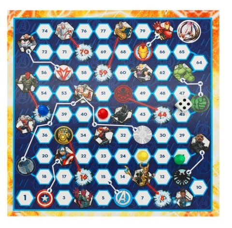 Gra planszowa 4 plansze chińczyk warcaby młynek drabiny Avengers