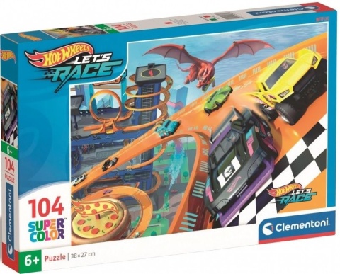 HOTWHEELS wyścigówki auta Puzzle Clementoni 104 EL 25760