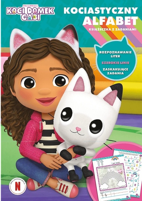 KOCI DOMEK GABI książeczka z zadaniami rebusy kolorowanka alfabet