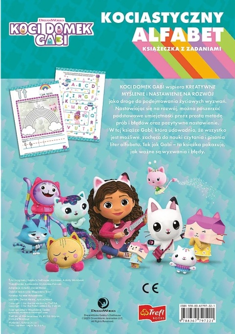 KOCI DOMEK GABI książeczka z zadaniami rebusy kolorowanka alfabet