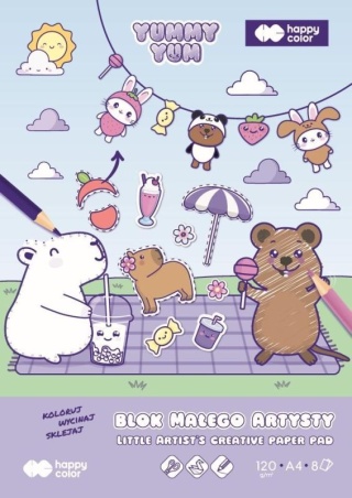 Kapibara Yummy Yum blok malarski A4 8 ark. 120 g Młody Artysta