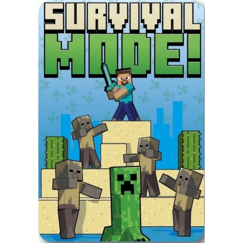 Koc kocyk polarowy narzuta MINECRAFT CREEPER STEVE 100x140 cm