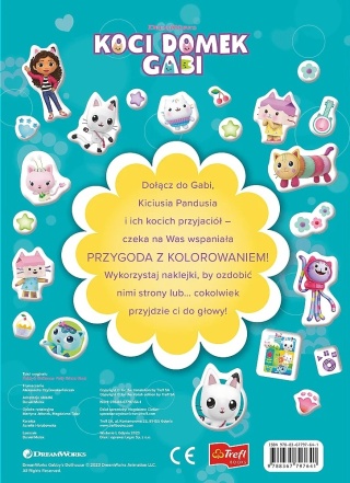 Kolorowanka KOCI DOMEK GABI książecz-kot-ka z dużymi naklejkami