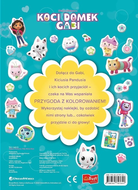 Kolorowanka KOCI DOMEK GABI książecz-kot-ka z dużymi naklejkami