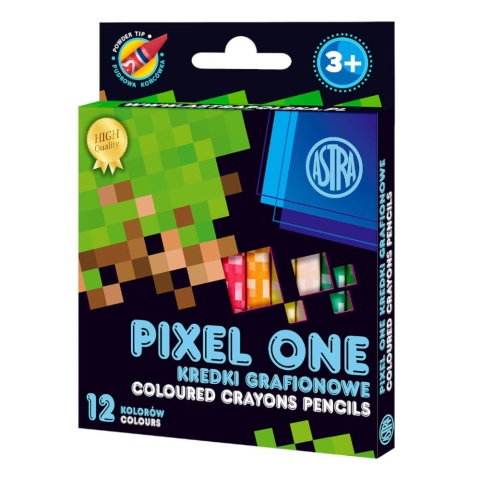 Kredki grafionowe 12 kolorów PIXEL ON ASTRA