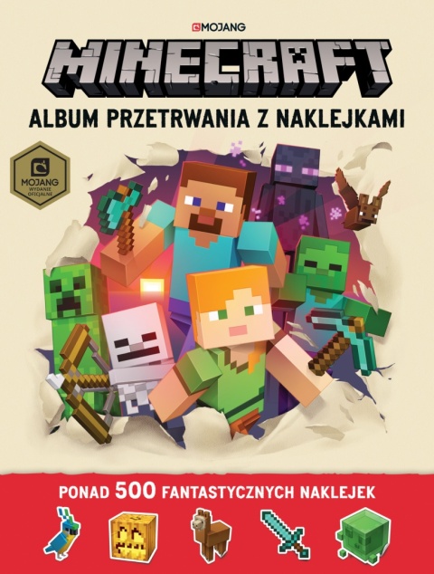 MINECRAFT album przetrwania z naklejkami ponad 500 naklejek