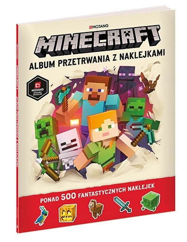 MINECRAFT album przetrwania z naklejkami ponad 500 naklejek