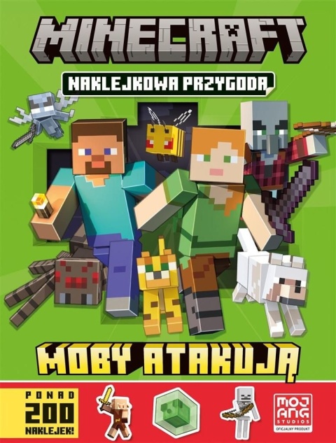 MINECRAFT naklejkowa przygoda Moby atakują ponad 200 naklejek