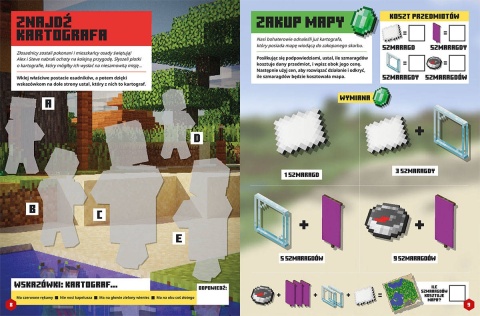 MINECRAFT naklejkowa przygoda poszukiwacze skarbów ponad 200 naklejek