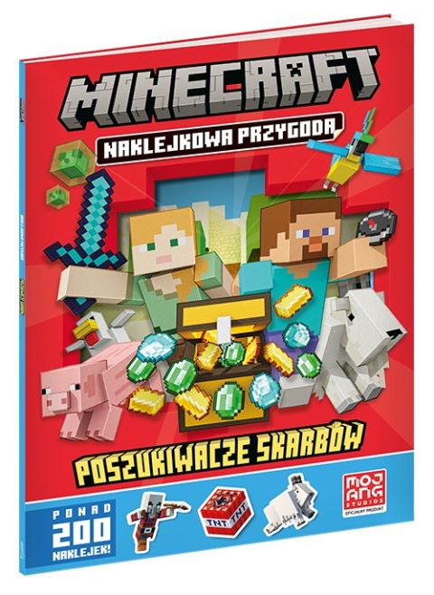 MINECRAFT naklejkowa przygoda poszukiwacze skarbów ponad 200 naklejek