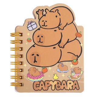 NOTESIK NA SPIRALCE 7.9 X 10.5 CM, 50 KARTEK - KAPIBARA - PRZEKĄSKI