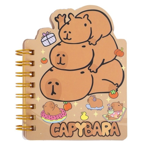 NOTESIK NA SPIRALCE 7.9 X 10.5 CM, 50 KARTEK - KAPIBARA - PRZEKĄSKI