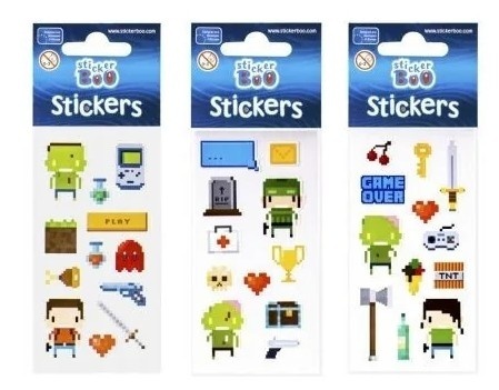 Naklejki nalepki 12 szt PIXEL game dla gracza