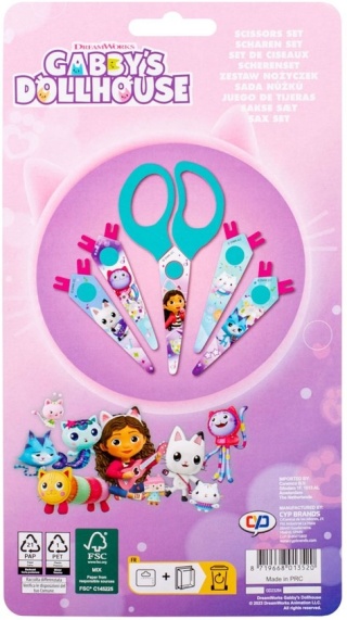 Nożyczki kreatywne z wzorkami KOCI DOMEK GABI 5 szt