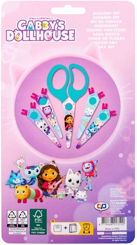 Nożyczki kreatywne z wzorkami KOCI DOMEK GABI 5 szt