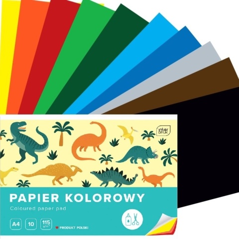 Papier kolorowy 10 kol Interdruk wycinanka 115g A4 mix