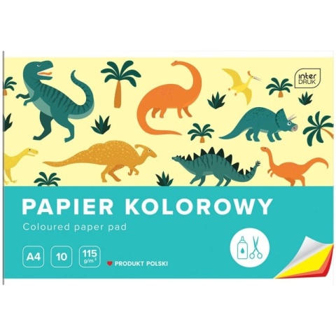 Papier kolorowy 10 kol Interdruk wycinanka 115g A4 mix