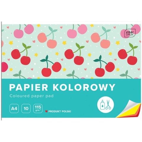 Papier kolorowy 10 kol Interdruk wycinanka 115g A4 mix