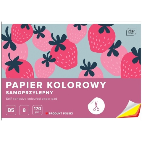 Papier kolorowy samoprzylepny 8 kolorów B5 Interdruk