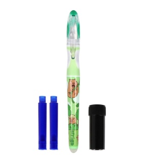 Pióro dla dzieci do nauki pisania, wymazywalne ze stalówką Kapibara zielone