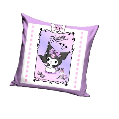 Poszewka na poduszkę jasiek Kuromi dekoracyjna welur dziecięca 40x40 Velvet