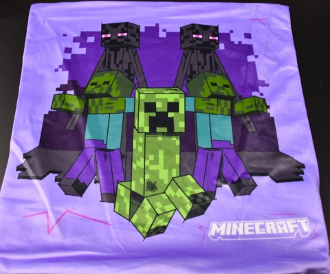 Poszewka na poduszkę jasiek Minecraft Creeper dekoracyjna welur 40x40 Velvet